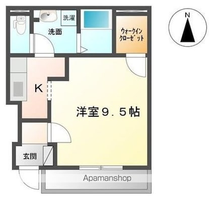 グランチェスタⅢ　[1K/31.8m2]の間取図