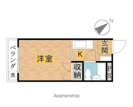 サンアベニュー滝山[1R/17.41m2]の間取図