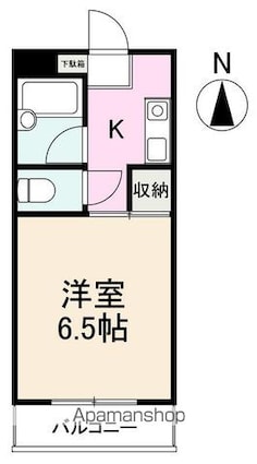 グランデ２１[1K/21.42m2]の間取図