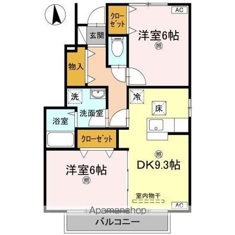 ローズコート一本木G棟の間取り写真