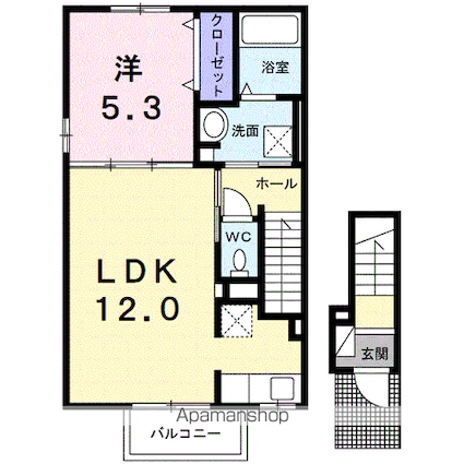 レジデンスＴ・ＮＯＲＴＨ[1LDK/43.32m2]の間取図