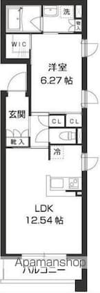 東京都杉並区清水２丁目[1LDK/45.7m2]の間取図
