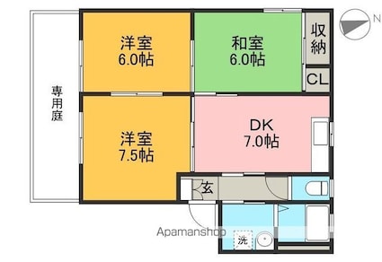 シャーメゾン橋田　Ａ棟[3DK/56.09m2]の間取図