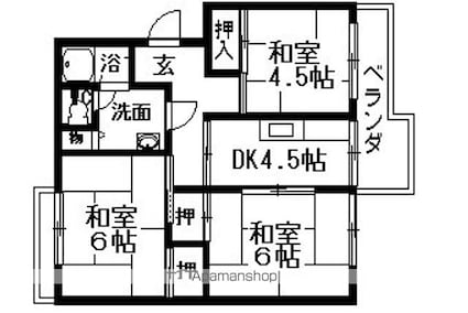 ヴィラＫ’Ｓ[3DK/56.18m2]の間取図