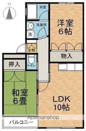 リトルアイランド[2LDK/56m2]の間取図
