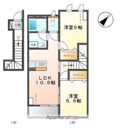 プラッツ・ステージⅠ[2LDK/56.33m2]の間取図