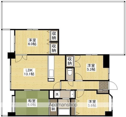 広島県広島市安佐南区大町東３丁目[4LDK/77.91m2]の間取図