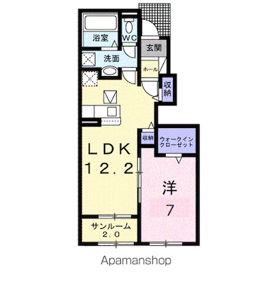 熊本県八代市古閑中町[1LDK/50.08m2]の間取図