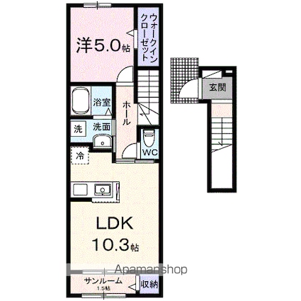 エルマーⅠ[1LDK/44.28m2]の間取図