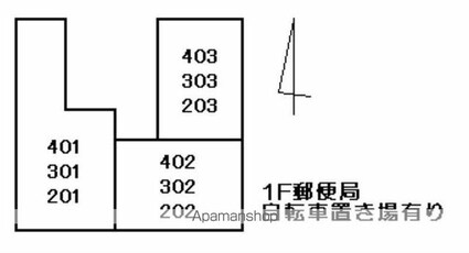 東和ビル[1K/23.39m2]の配置図