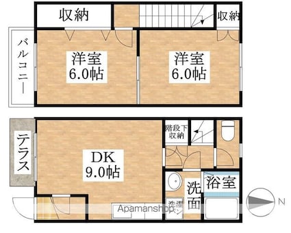 ハーベスト小島[2DK/52.99m2]の間取図