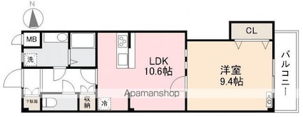 サウスプラザ六条[1LDK/49.6m2]の間取図