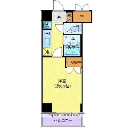 グランヴァン阿佐ヶ谷Ⅱ[1K/21.38m2]の間取図