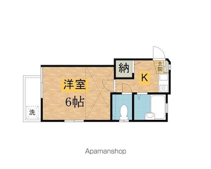 インデックスⅠ[1K/18.7m2]の間取図