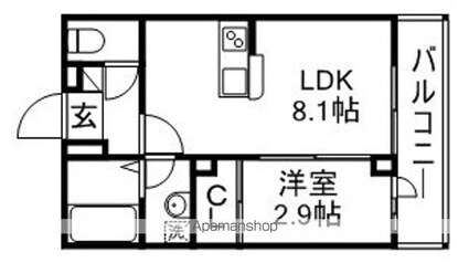 ベルメゾンＦⅡ[1LDK/28.08m2]の間取図