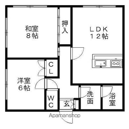 メゾン・アザレア[2LDK/59.62m2]の間取図