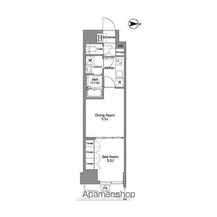 ＬｕｍｉＣｏｕｒｔ　ＭＩＴＡＫＡ[1DK/31.32m2]の間取図