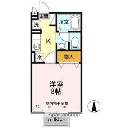 Ｃｏｕｒｔ　Ｅａｓｔ（コートイースト）[1K/26.71m2]の間取図