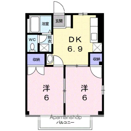 エメロード成合[2DK/40.04m2]の間取図
