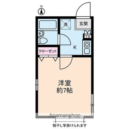 フラワーハウス[1K/19.11m2]の間取図