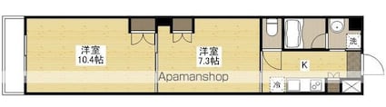 広島県広島市中区上幟町[2K/43.2m2]の間取図