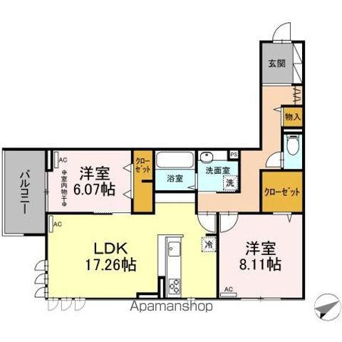 府中市西府町のアパートの間取り