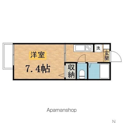 アヴァンセⅡ[1K/24m2]の間取図