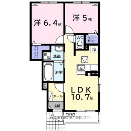 千葉県市原市姉崎[2LDK/50.47m2]の間取図
