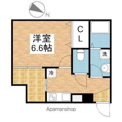 ルシエル吹上[1K/24.92m2]の間取図