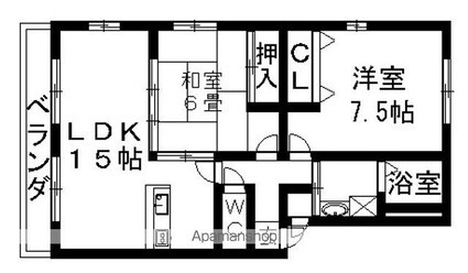 サンライトＫⅡ[2LDK/64.26m2]の間取図