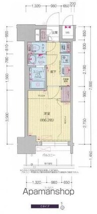プレサンス新栄ユリシス[1K/22.59m2]の間取図
