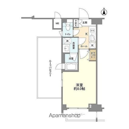 コンシェリア三田ＴＯＫＹＯＰＲＥＭＩＵＭ[1K/26.3m2]の間取図
