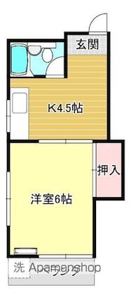コーポ佐野[1K/21.7m2]の間取図