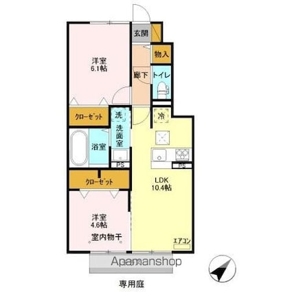 メゾンド・グローリー[2LDK/50.8m2]の間取図