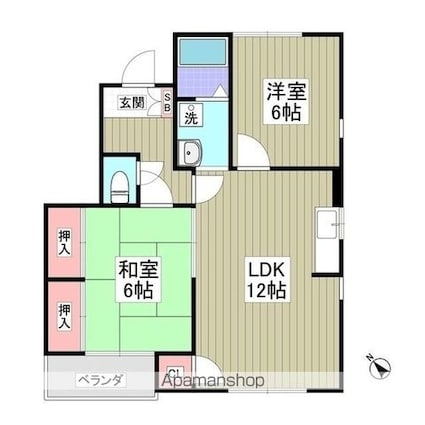 ＴフラットＢ[2LDK/55.66m2]の間取図