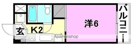 愛媛県松山市山越６丁目[1K/21.42m2]の間取図