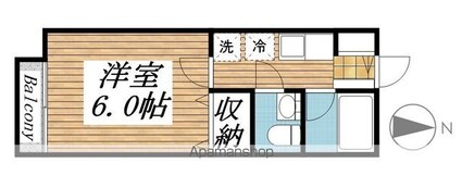 赤堤エスタシオン[1K/20.46m2]の間取図