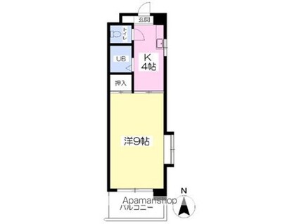 ｓｅｌｅコート２番館[1K/27m2]の間取図
