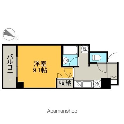 愛知県名古屋市中区門前町[1K/24.49m2]の間取図
