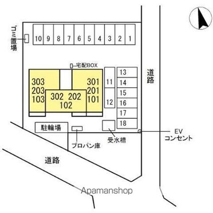 ユーフォリア　Ｃ棟[2LDK/53.77m2]の配置図