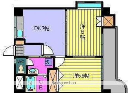 サザンコートⅥ[2DK/41.85m2]の間取図