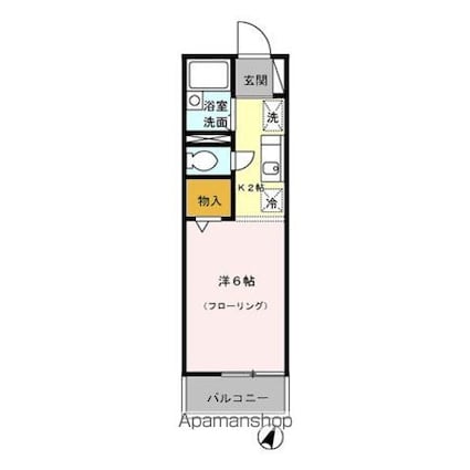 キャッスル[1K/20.03m2]の間取図