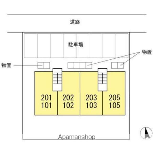 グリーンハウスセジュール[1K/30.25m2]の配置図