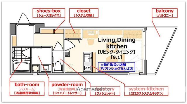 プレサンス心斎橋リベルタの間取り写真
