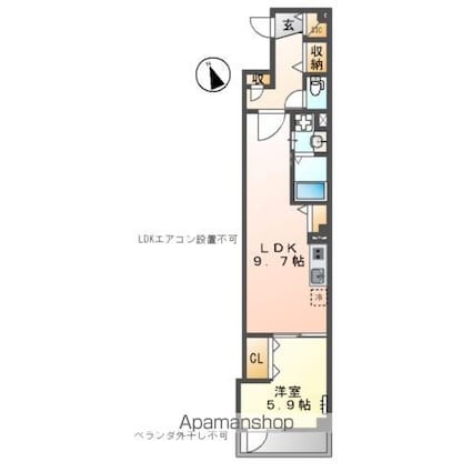 ジョリーメゾン（Ｊｏｌｉｅ　Ｍａｉｓｏｎ）[1LDK/40.7m2]の間取図