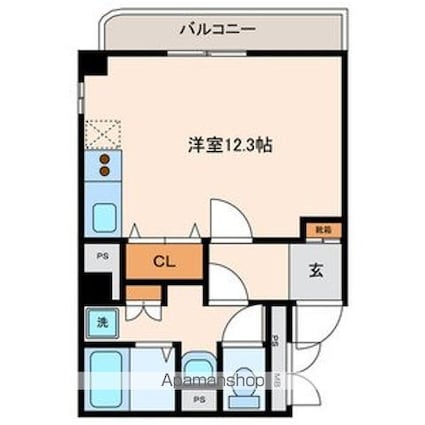 メイフェアハウス三田[1R/34.06m2]の間取図