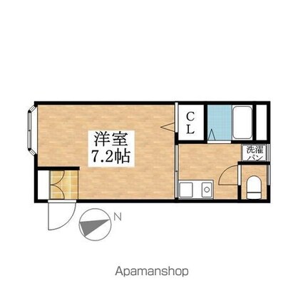 ル・グラン・バンブー[1K/22.39m2]の間取図