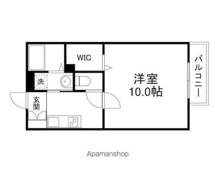 フェアコートリバティ[1K/30.39m2]の間取図