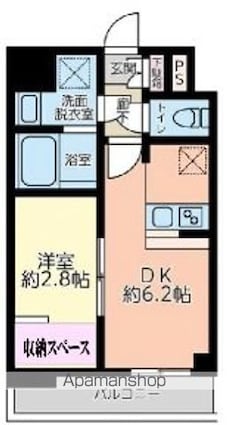 ドゥーエ浅草橋Ⅱ[1DK/25.53m2]の間取図