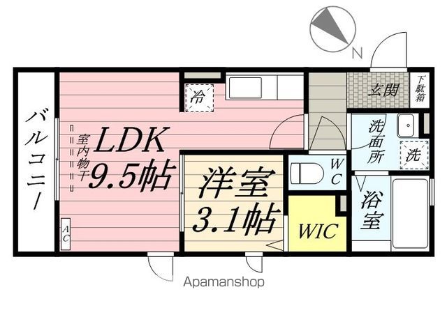 【昭島市美堀町のアパートの間取り】